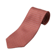 Ferragamo Gancini Pattern Silk Tie Red