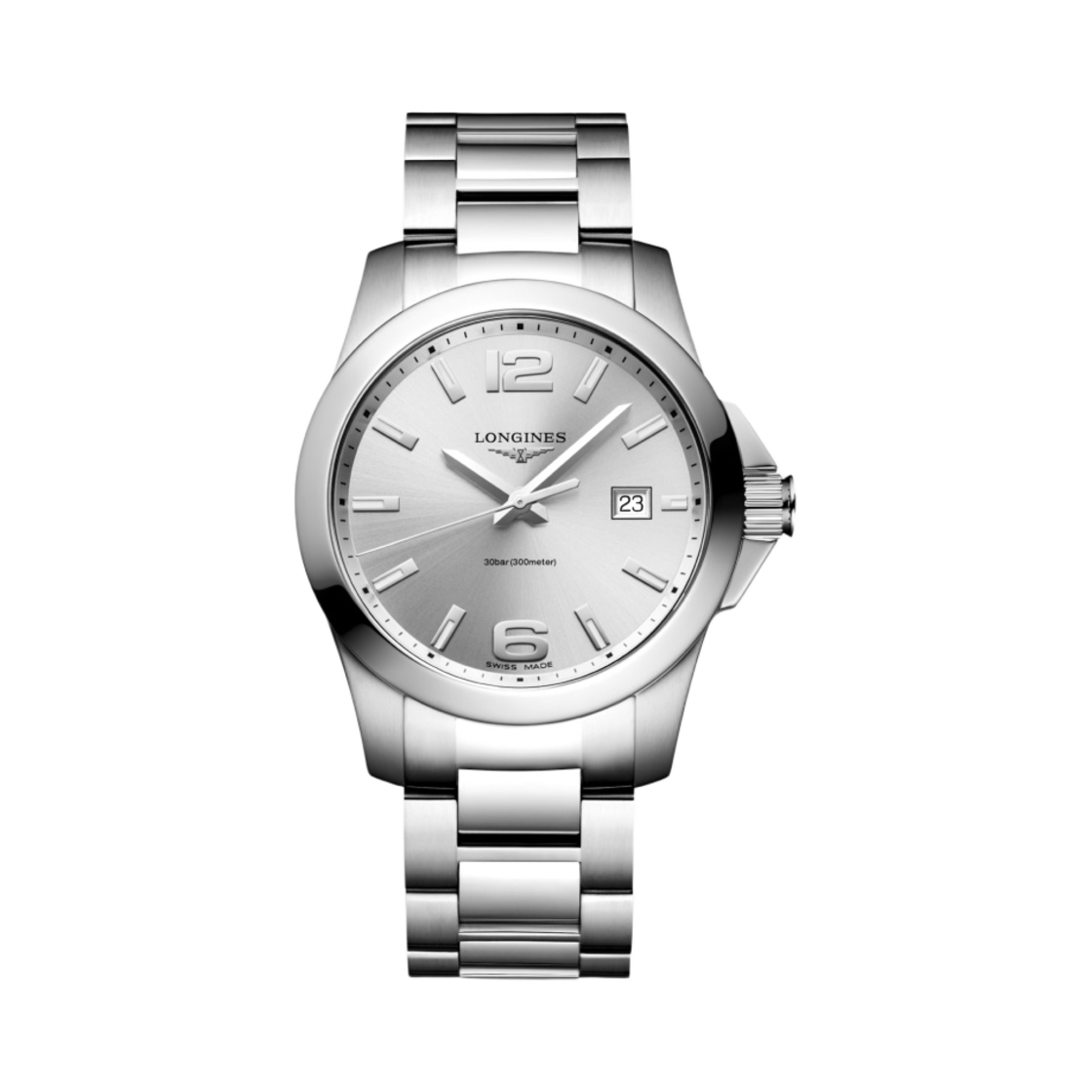 론진 콘퀘스트 쿼츠 41mm 스테인리스 스틸 선레이 실버(Longines Conquest Quartz 41mm Stainless Steel Sunray Silver)
