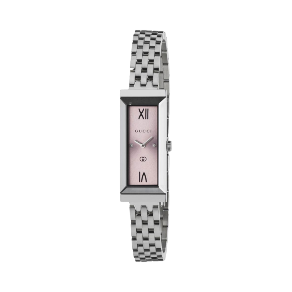 (W) 구찌 G-프레임 쿼츠 34mm 스테인리스 스틸 핑크 다이아몬드((W) Gucci G-Frame Quartz 34mm Stainless Steel Pink Diamond)
