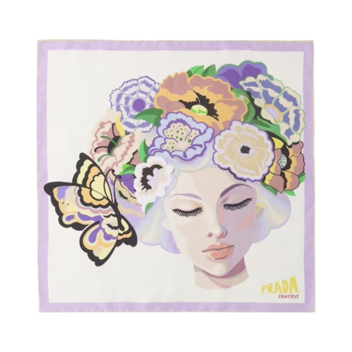 (W) 프라다 판타지 실크 55 풀라드 위스테리아((W) Prada Fantasy Silk 55 Foulard Wisteria) - 1