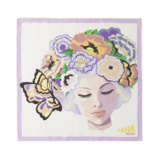 (W) Prada Fantasy Silk 55 Foulard Wisteria