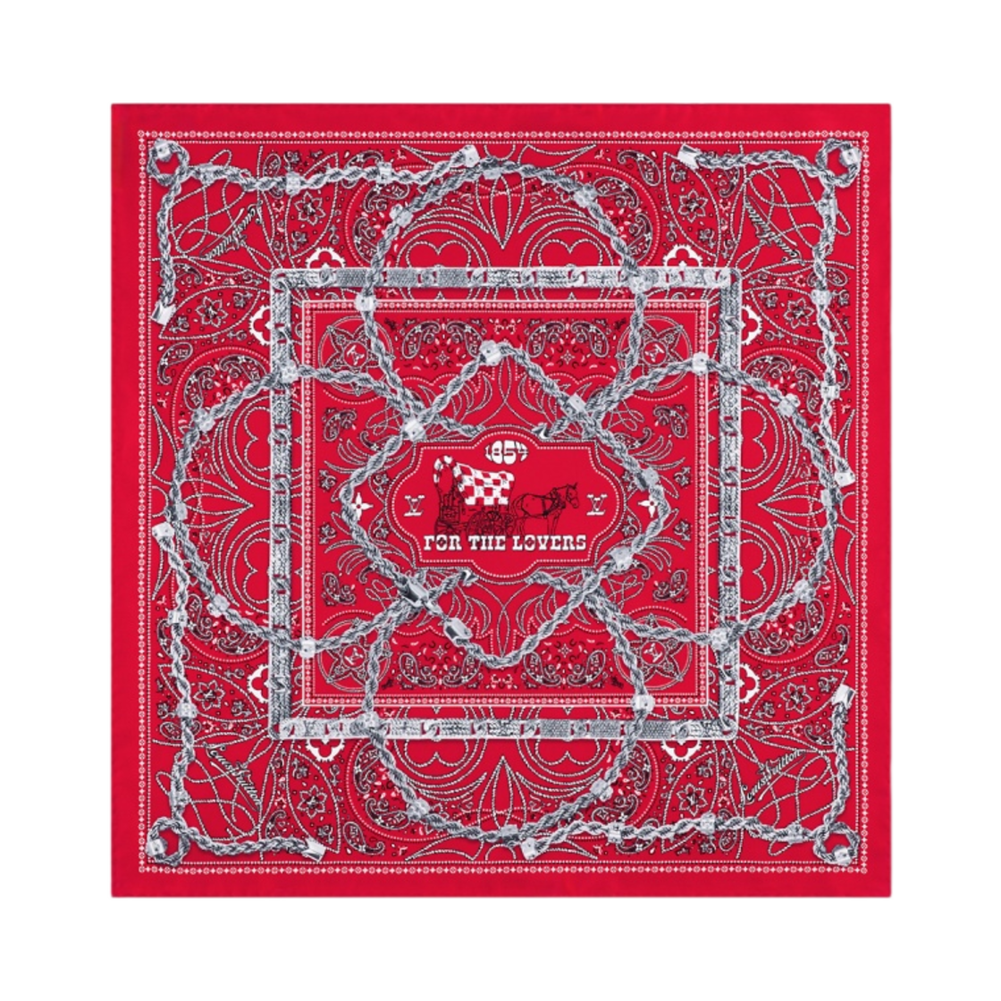 루이비통 LV 로프 실크 반다나 S00 레드 | Louis Vuitton | KREAM