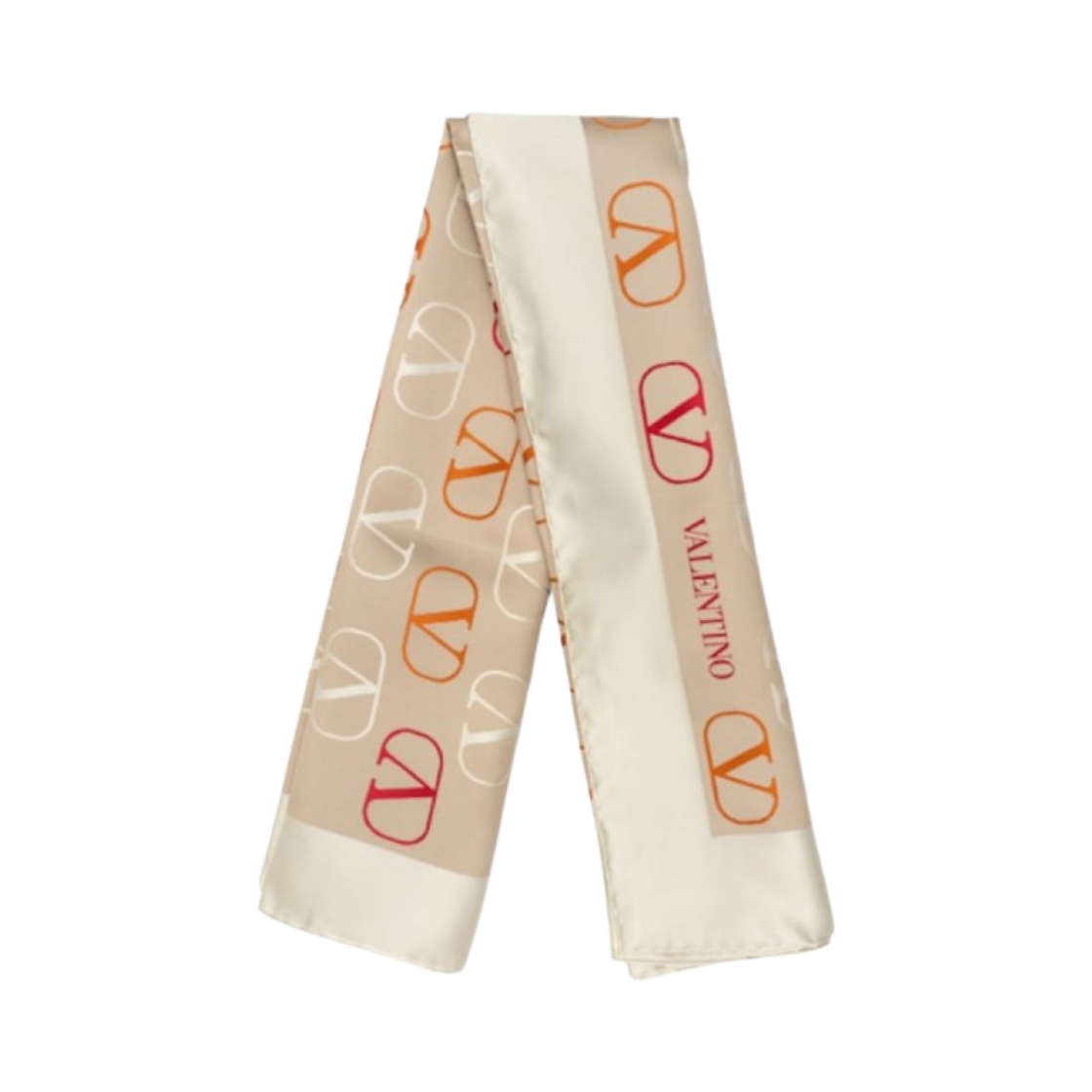 EI114URGLN0 (W) Valentino Vlogo Silk Foulard Beige