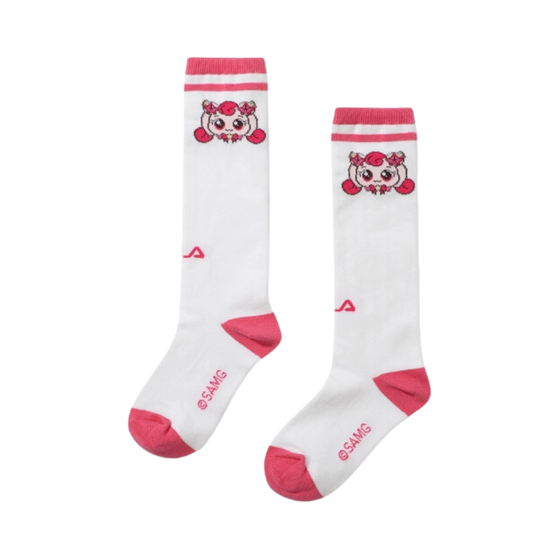(Kids) 휠라 x 캐치! 티니핑 니삭스 하츄핑 핑크((Kids) Fila x Catch! Teenieping Knee Socks Heartsping Pink)