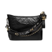 Chanel Gabrielle Hobo Bag Aged Calfskin & Gold Black