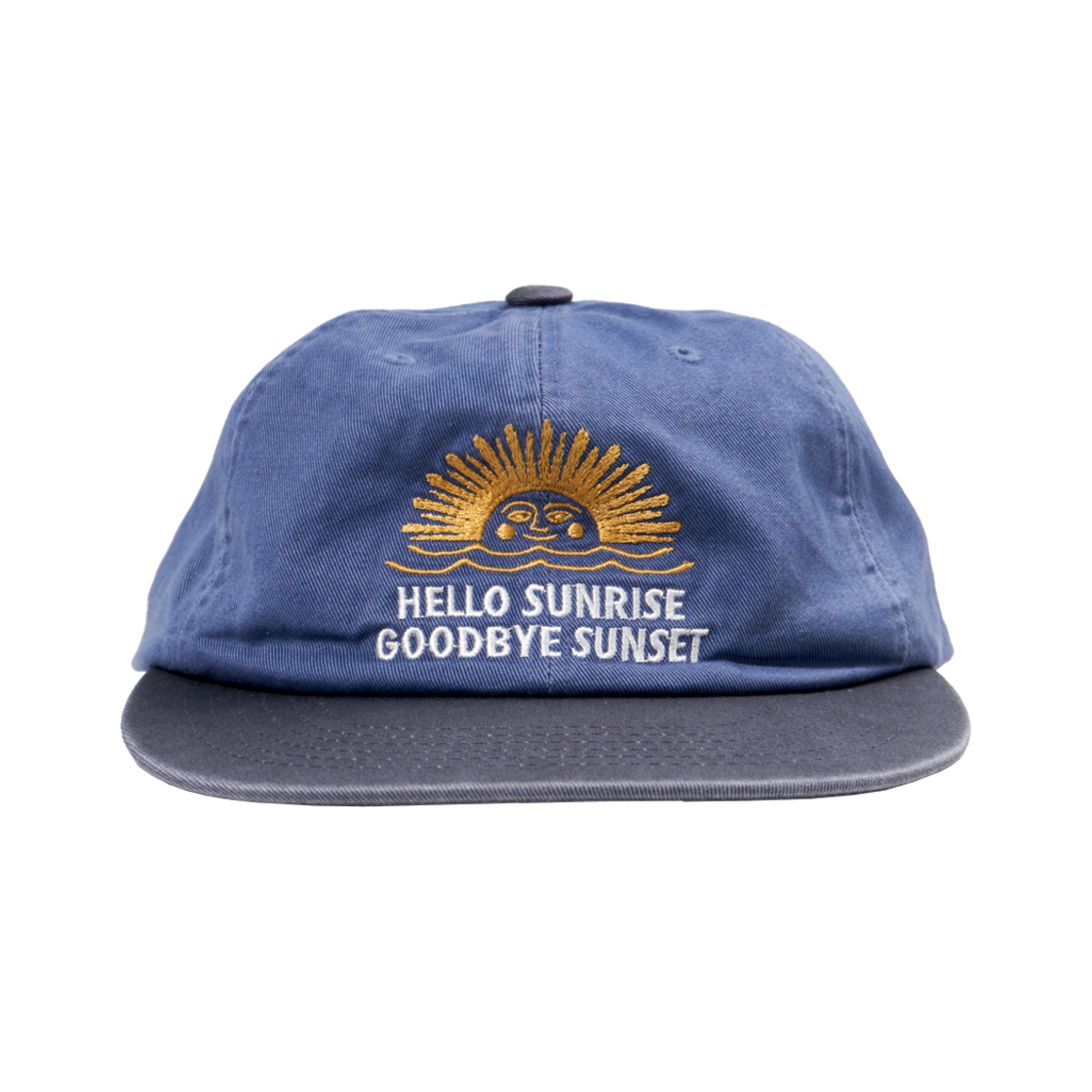 HS51CA620OD Hello Sunrise 90s Logo 6Panel Cap Ocean Blue & Dark Gray