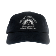 Hello Sunrise Washed VTG Arch Logo Ball Cap Black