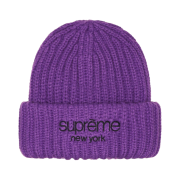 Supreme Classic Logo Chunky Ribbed Beanie Purple - 23FW