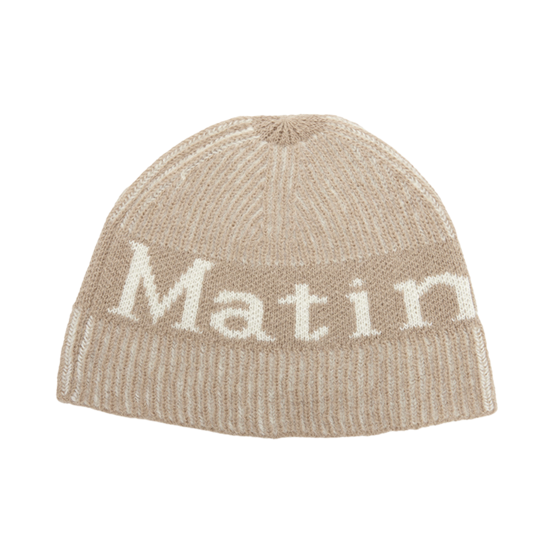 (W) 마뗑킴 마뗑 스트라이프 투톤 비니 베이지