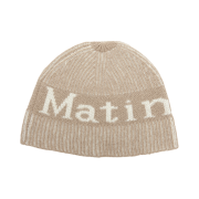 (W) Matin Kim Matin Stripe Two Tone Beanie Beige