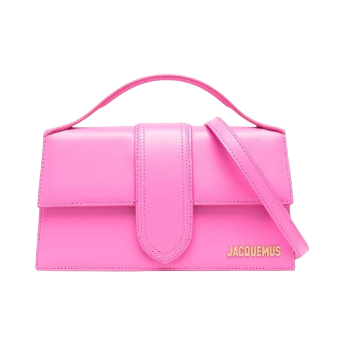 213BA007-3060-434 Jacquemus Le Grand Bambino Crossbody Flap Bag Neon Pink