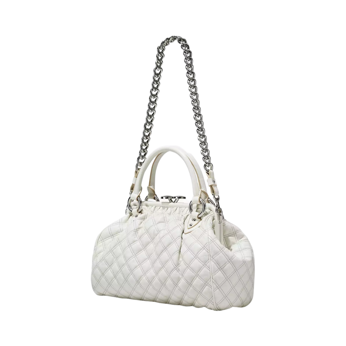 마크 제이콥스 리에디션 퀼티드 레더 스탐백 클라우드 화이트(Marc Jacobs Re-Edition Quilted Leather Stam Bag Cloud White) - 4