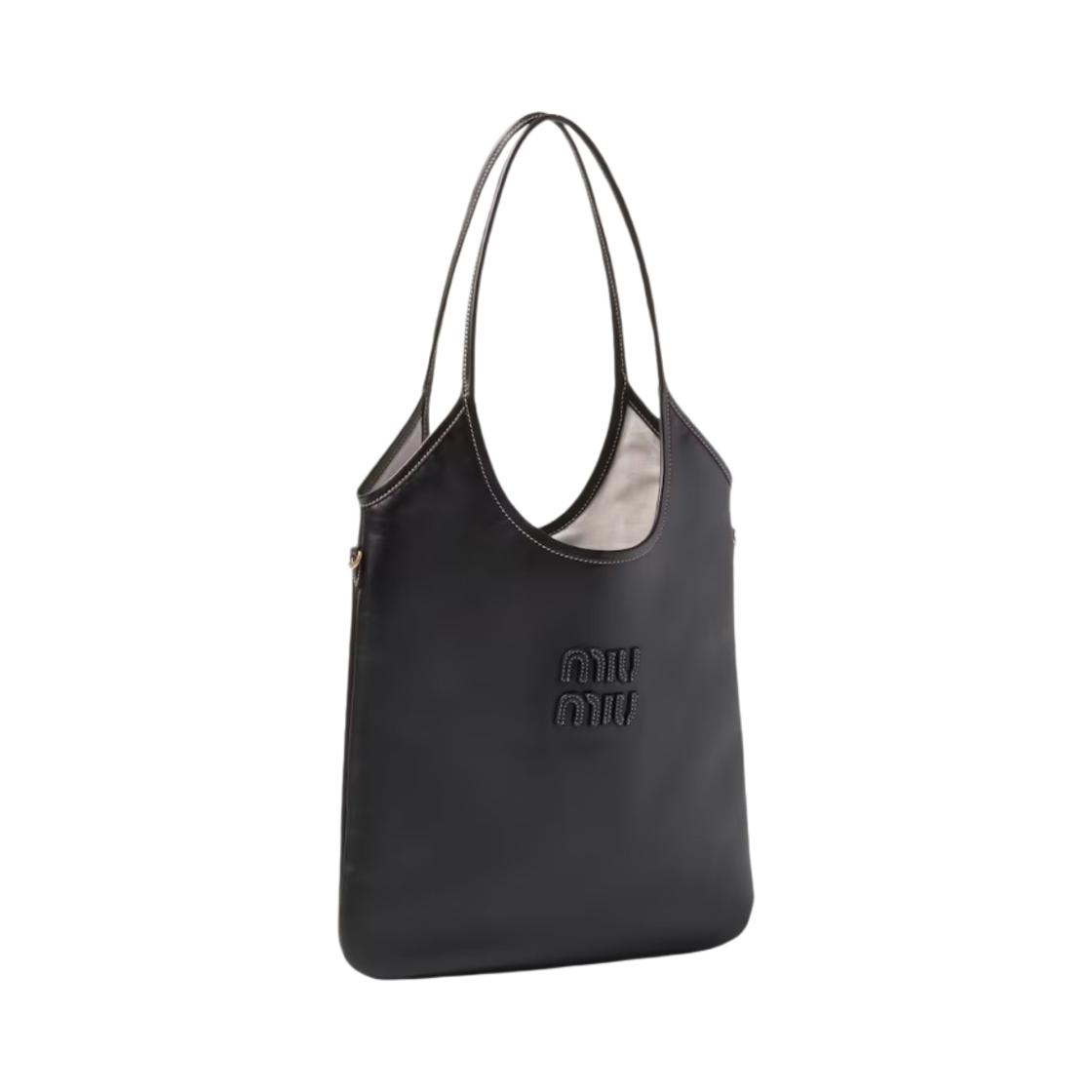 미우미우 아이비 레더 토트백 블랙(Miu Miu Ivy Leather Tote Bag Black) - 2