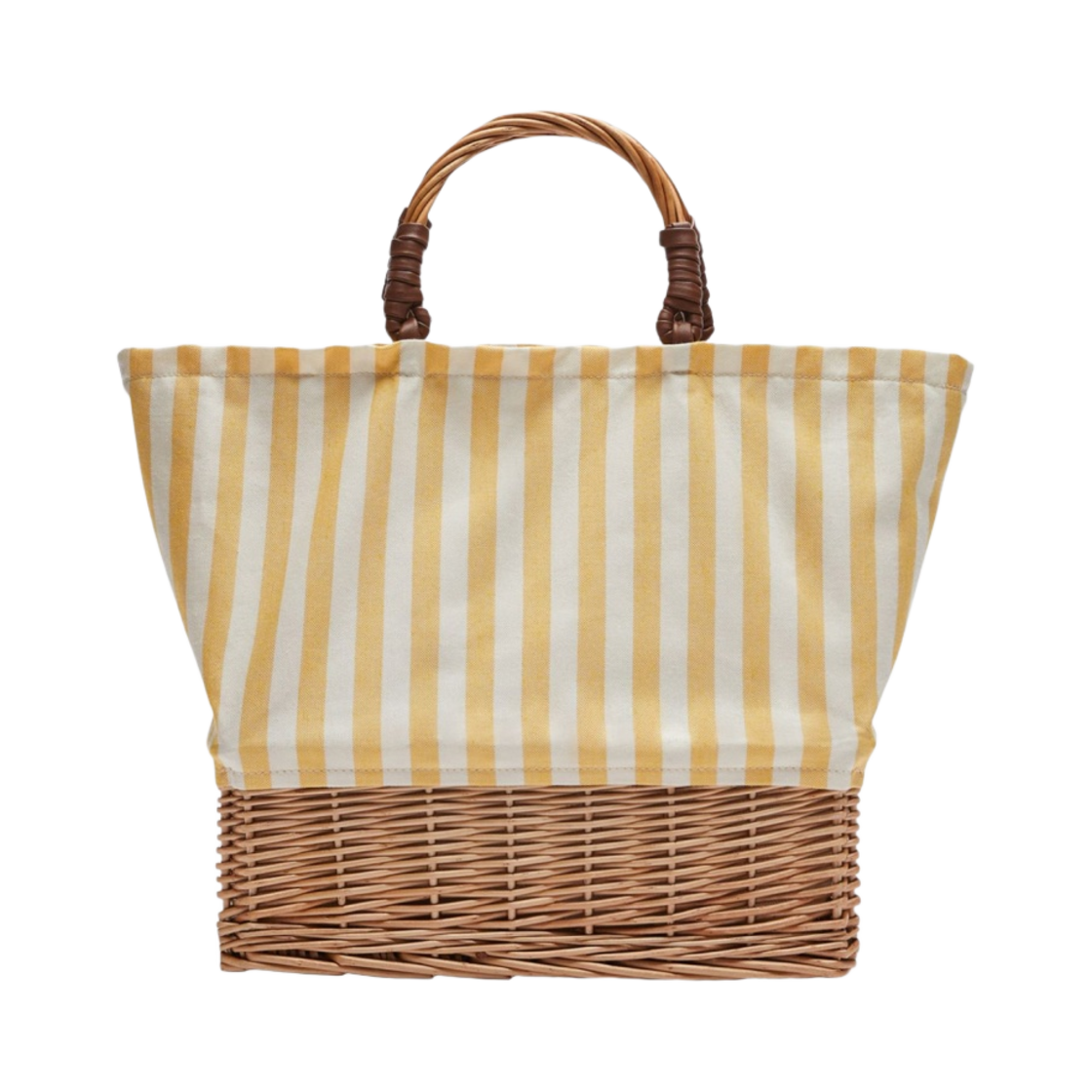 위켄드 막스마라 코튼 라탄백 브라이트 옐로우(Weekend Max Mara Bag in Cotton and Rattan Bright Yellow) - 1