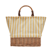 Weekend Max Mara Bag in Cotton and Rattan Bright Yellow