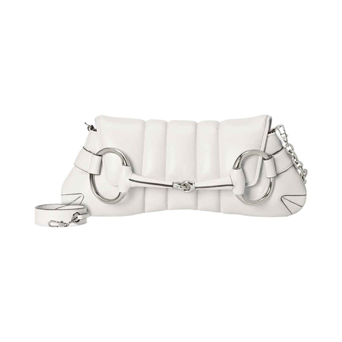 구찌 홀스빗 체인 미디움 숄더백 화이트 레더(Gucci Horsebit Chain Medium Shoulder Bag White Leather) - 3