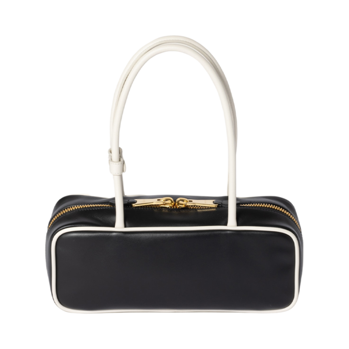 미우 미우 레더 보 백 블랙 화이트(Miu Miu Leather Beau Bag Black White) - 3