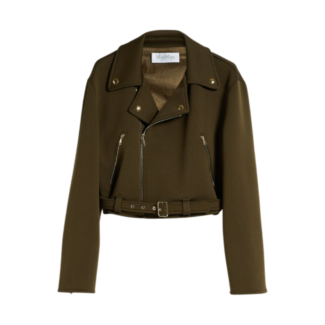 (W) 막스마라 스페지 숏 저지 자켓 올리브 그린((W) Max Mara Spezie Short Jersey Jacket Olive Green) - 1