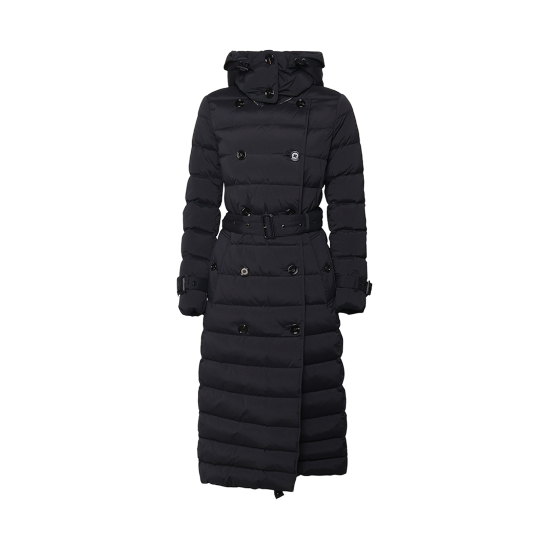 8096365 (W) Burberry Long Quilted Down Jacket Black