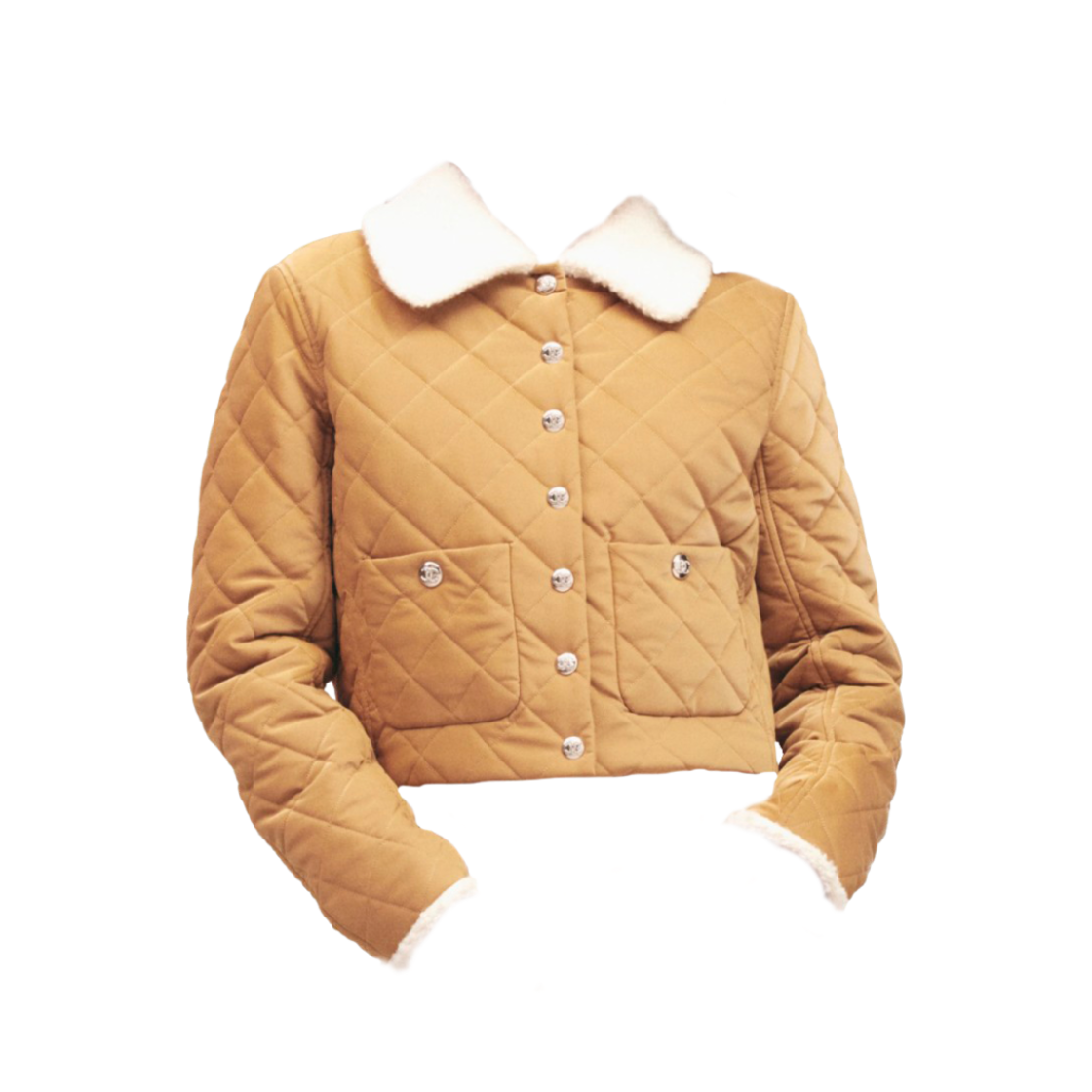 (W) 샤넬 블루종 코티드 캔버스 울 알파카 & 베이지((W) Chanel Blouson Coated Canvas Wool Alpaca & Beige)