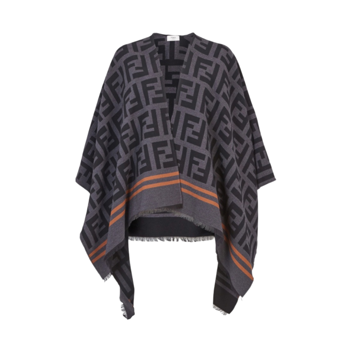 FXX636A3Q1F0QA1 (W) Fendi Wool Silk FF Poncho Black
