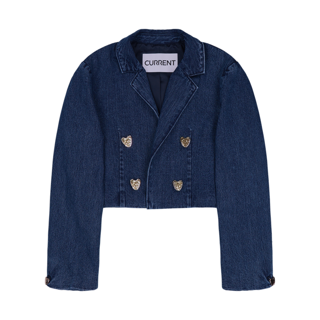 커렌트 테일러 세미 크롭 데님 재킷 블루(Current Tailor Semi Crop Denim Jacket Blue)