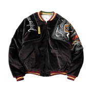 Kapital Velvet Siamese Bomber Jacket Beautiful Texas Black