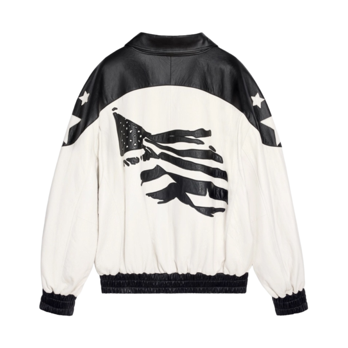 셀린느 소프트 램스킨 루즈 플래그 테디 자켓 블랙 화이트(Celine Loose Flag Teddy Jacket in Soft Lambskin Black White) - 2