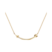 Miko Arrow Twisted Solid Necklace Yellow Gold