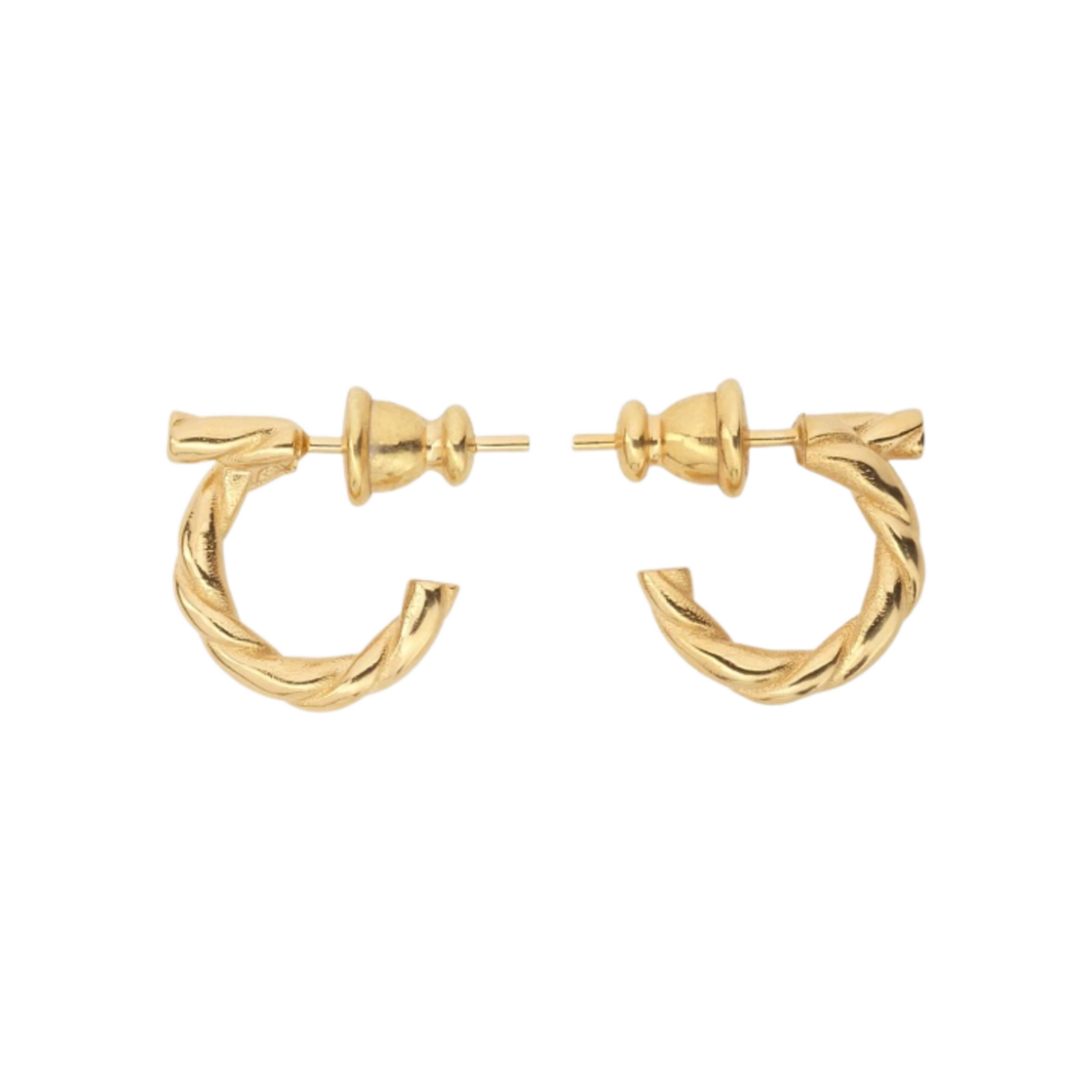 (W) 페라가모 트위스티드 간치니 하프 이어링 골드((W) Ferragamo Twisted Gancini Half Earrings Gold) - 1