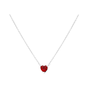 (W) Pandora Sparkling Heart Halo Pendant Collier Necklace Sterling Silver Red