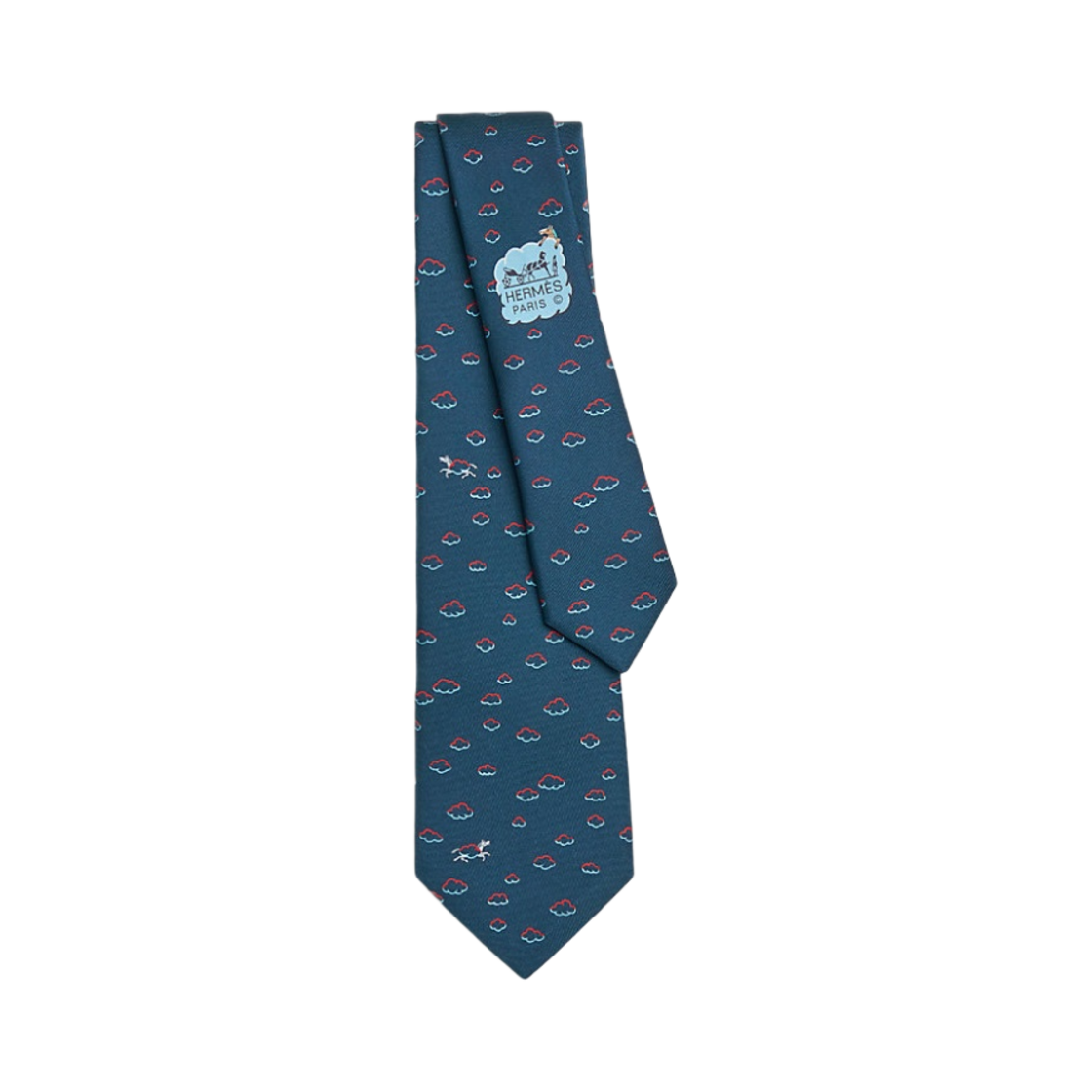 에르메스 타이 7 레브 드 자키 타이 마린 루즈(Hermes Tie 7 Reve De Jockey Tie Marine Rough) - 1