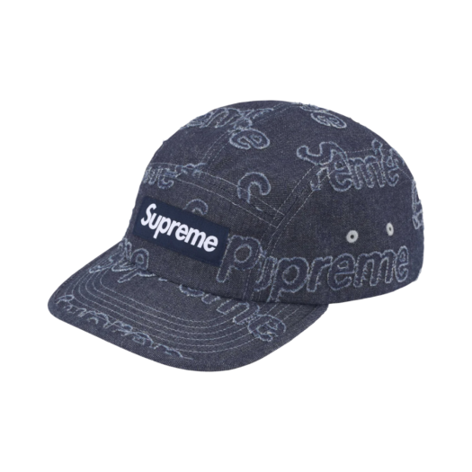 Supreme Lasered Denim Camp Cap Navy - 24FW