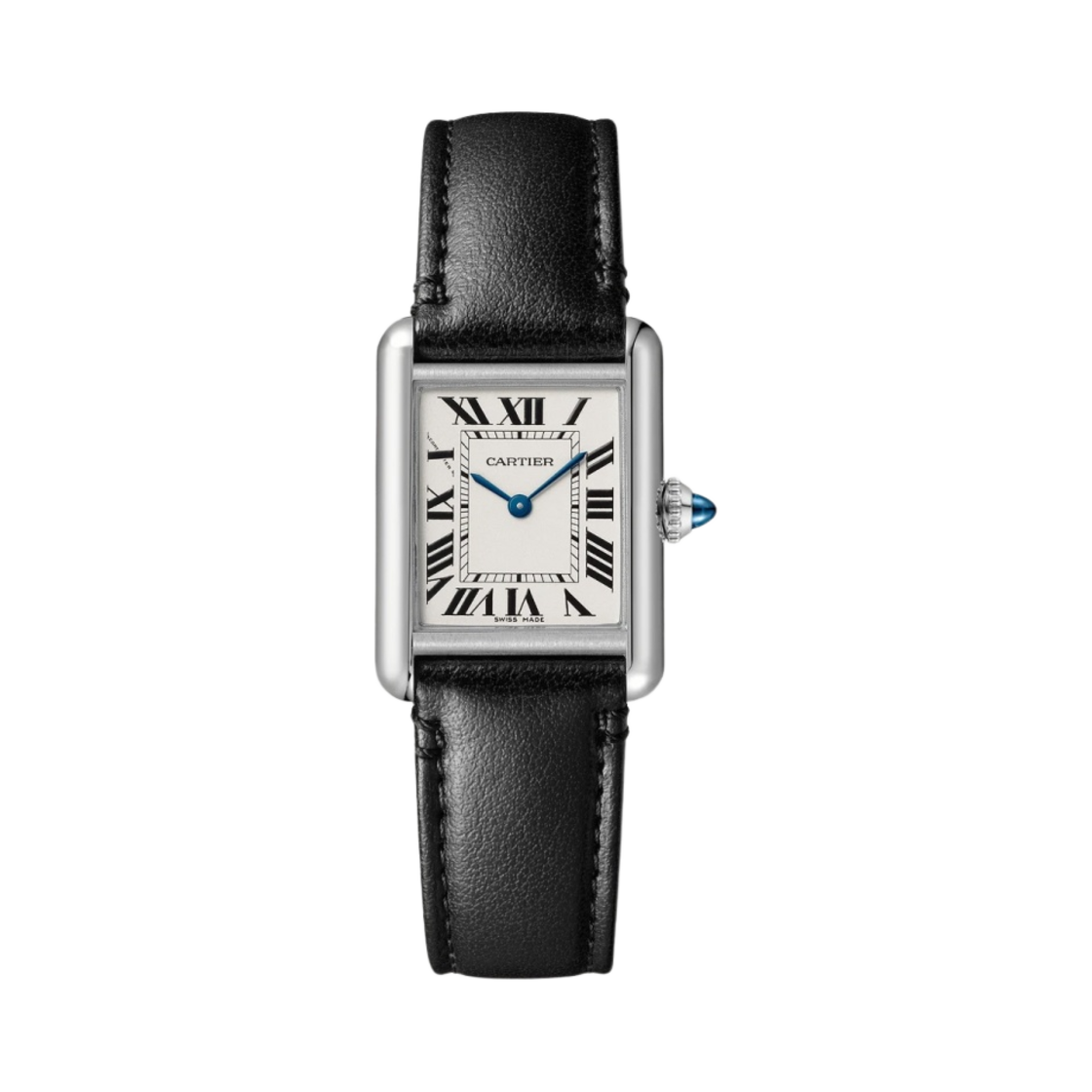 까르띠에 탱크 머스트 워치 스몰 솔라비트 스틸 비동물성 스트랩 블랙(Cartier Tank Must Watch Small SolarBeat Steel Strap without Animal Materials Black)