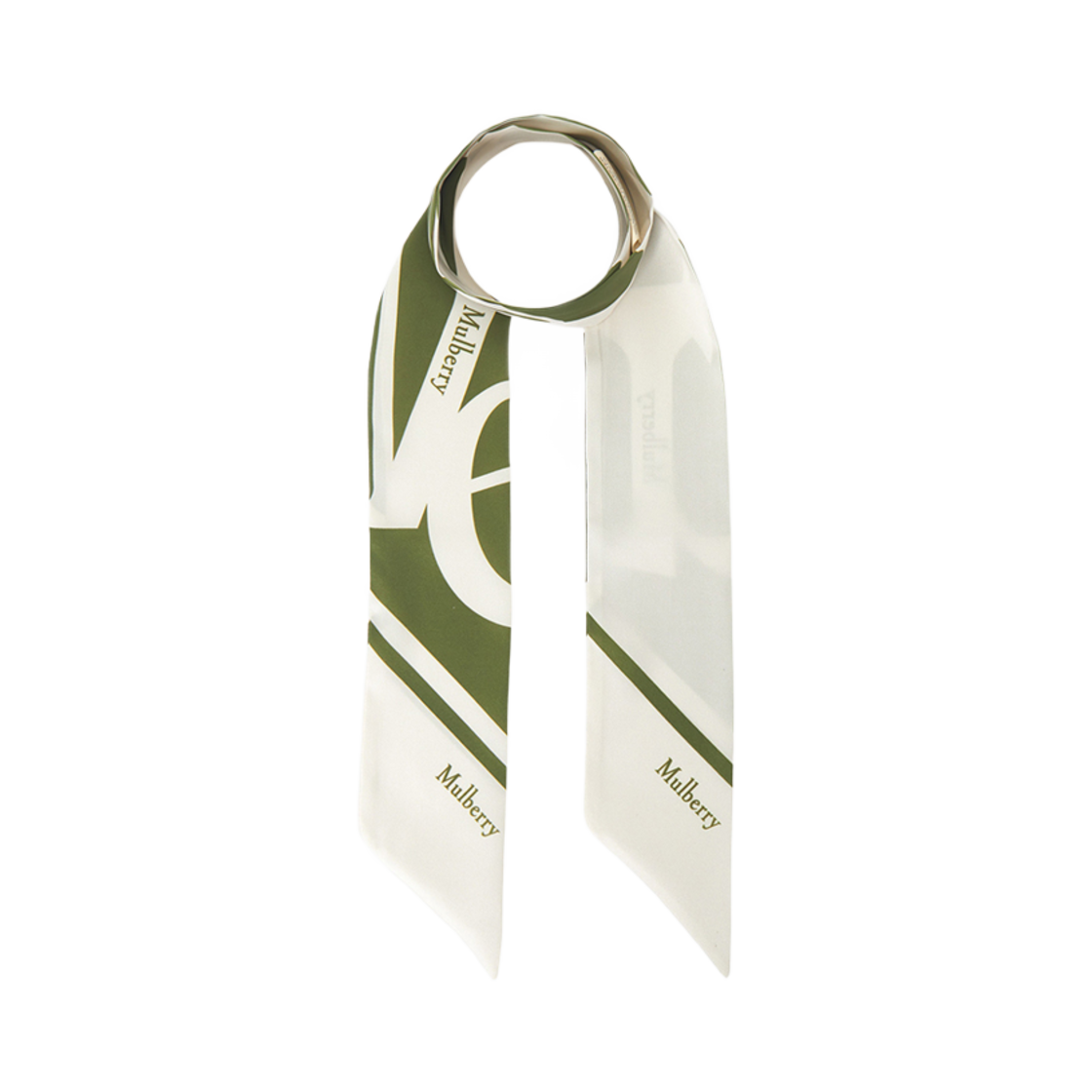 (W) 멀버리 레터링 스키니 스카프 펀 에그쉘((W) Mulberry Lettering Skinny Scarf Fun Eggshell)