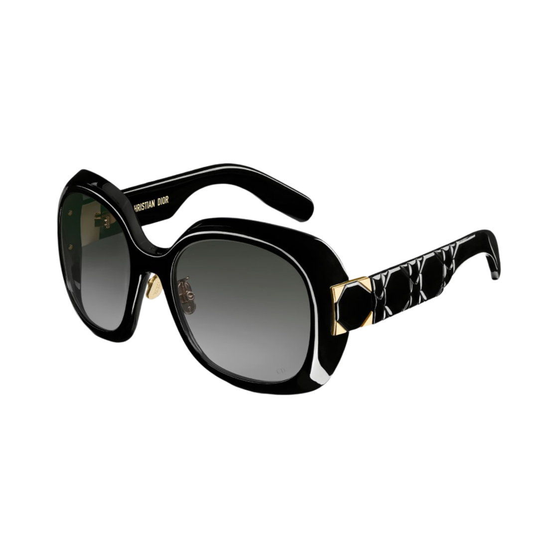 (W) 디올 레이디 95.22 R2F 라운드 선글라스 블랙((W) Dior Lady 95.22 R2F Rounded Sunglasses Black) - 2