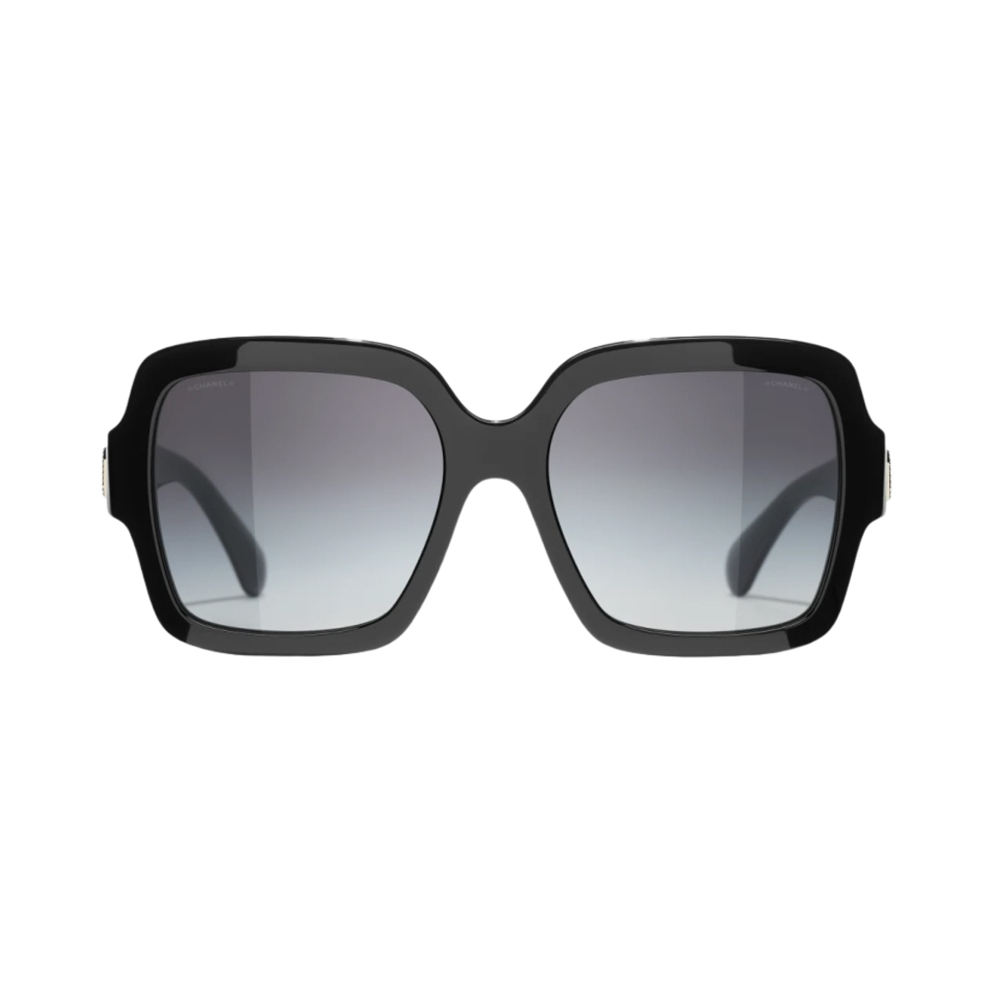 샤넬 스퀘어 선글라스 아세테이트 & 블랙 프레임 그레이 그라데이션 렌즈 아시안 핏(Chanel Square Sunglasses Acetate & Black Frame Grey Gradient Lenses Asian Fit) - 1