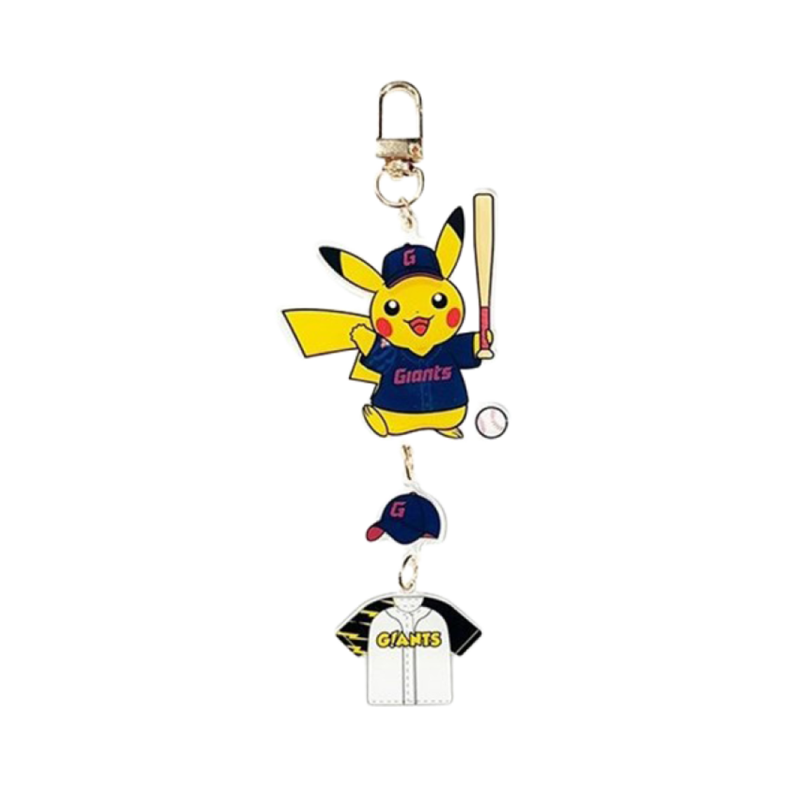 포켓몬 x 롯데 자이언츠 아크릴 키링 피카츄 어웨이 배트 멀티(Pokemon x Lotte Giants Acrylic Keyring Pikachu Away Bat Multi)