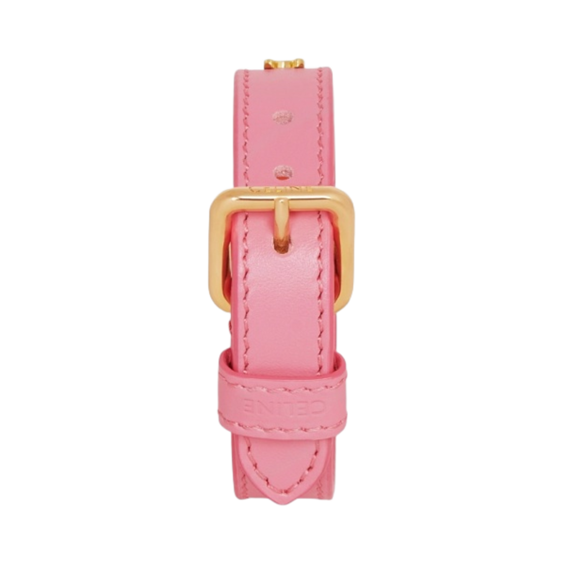 (W) 셀린느 브래스 골드 피니시 트리옹프 멀티 레더 브레이슬릿 골드 플라밍고((W) Celine Triomphe Multi Leather Bracelet in Brass with Gold Finish Gold Flamingo) - 3