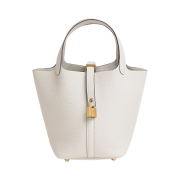 Hermes Picotin Lock 18 Bag Clemence & Gold Gris Pale