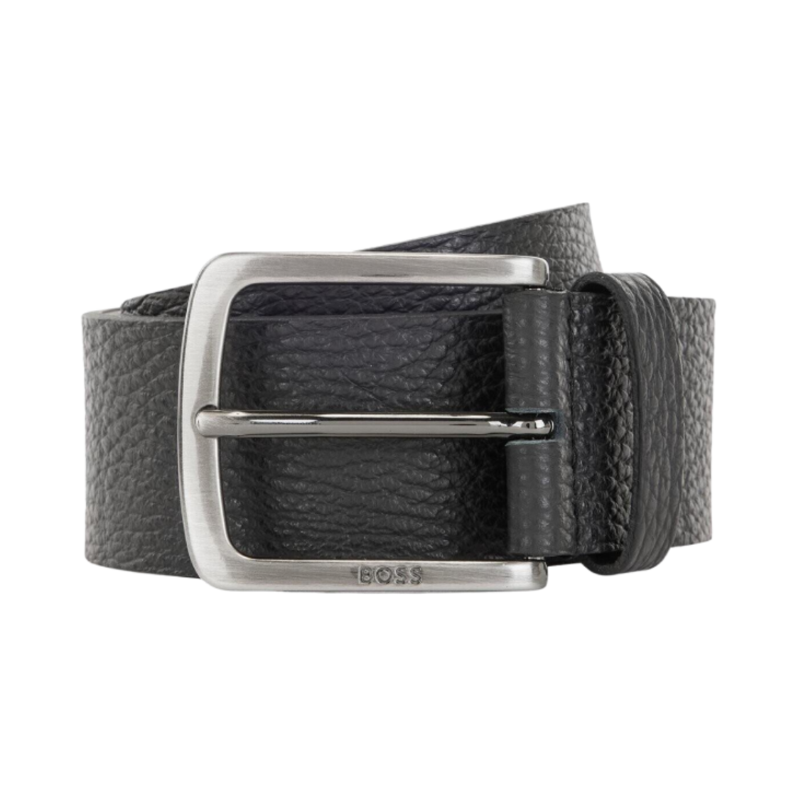 50475102-001 Hugo Boss Italian Leather Belt in Rich Grain with Logo Buckle Black