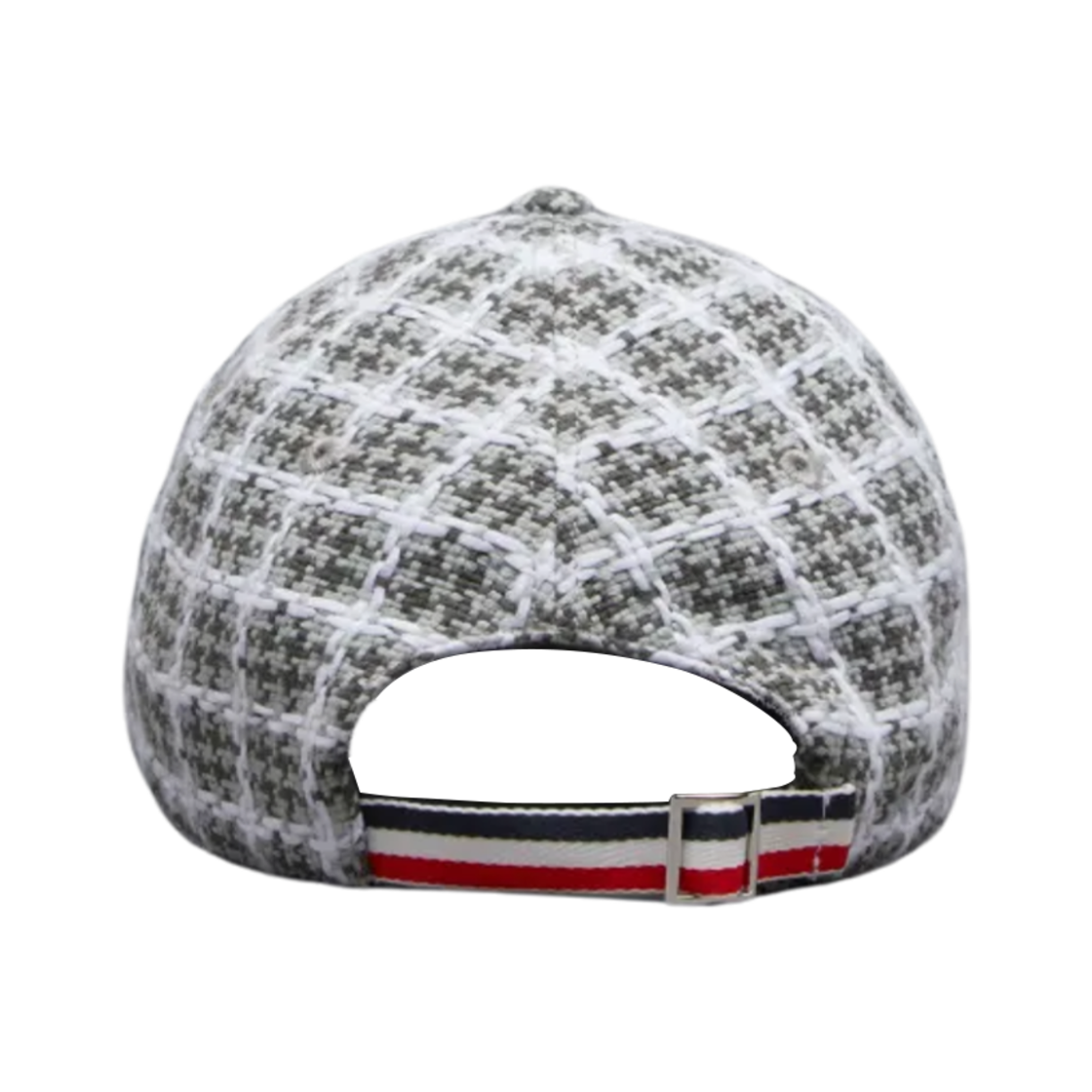 (W) 톰브라운 체크 썸머 트위드 클래식 베이스볼 캡 미디움 그레이((W) Thom Browne Check Summer Tweed Classic Baseball Cap Medium Grey) - 2