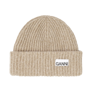 Ganni Oversized Wool Beanie Petrified Oak