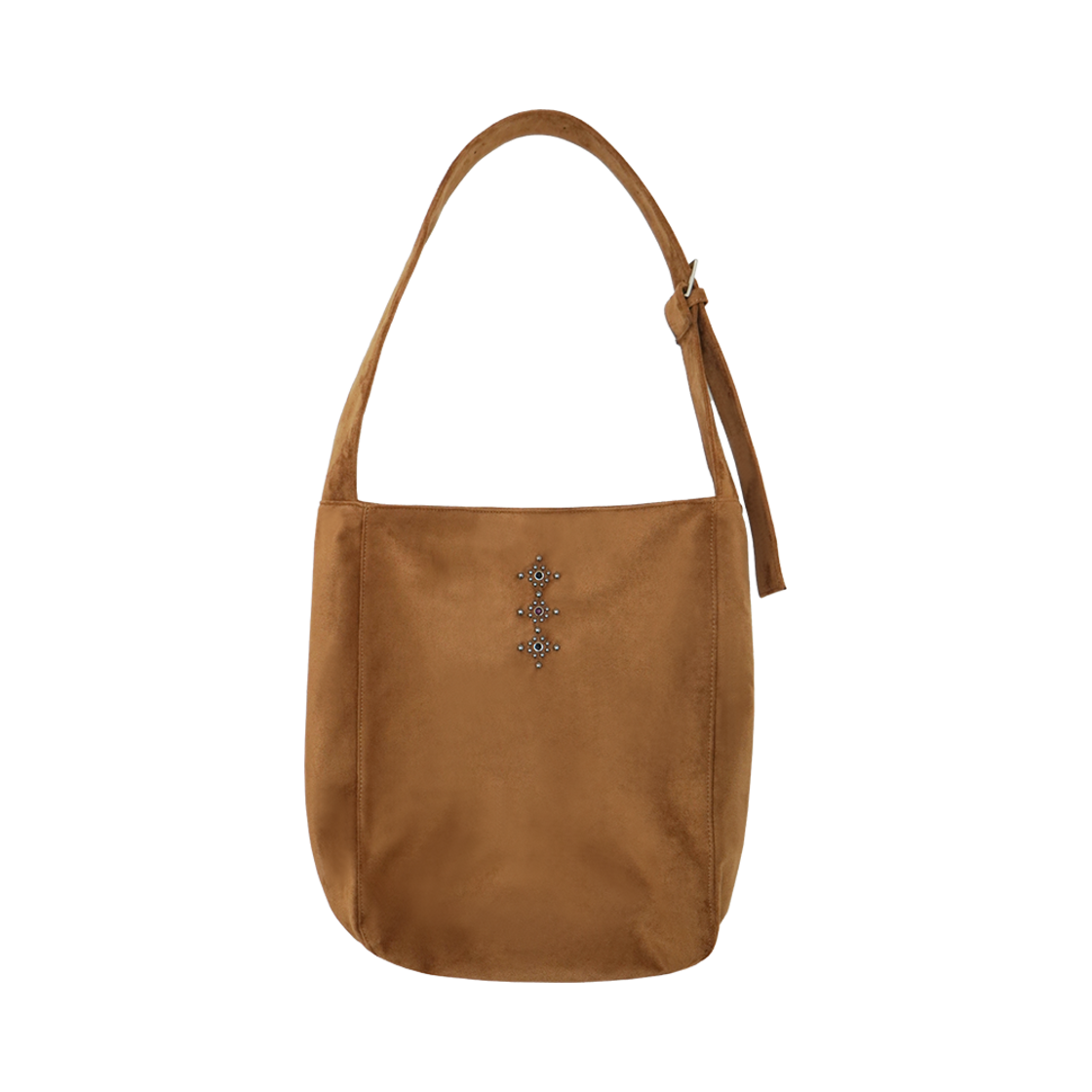 KS4CBBP001CM Kookeesee Suede Stud Shoulder Bag Camel