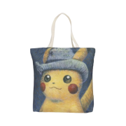 Pokemon Center x Van Gogh Museum Pikachu Inspired by Self-Portrait with Grey Felt Hat Canvas Tote