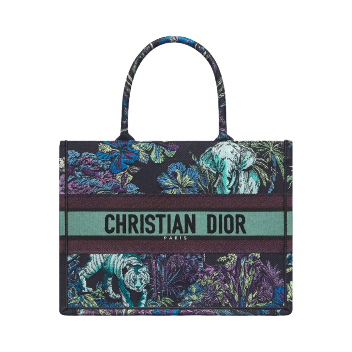 디올 미디움 디올 북 토트백 블루 멀티컬러 트왈 드 주이 보야쥐 자수(Dior Medium Dior Book Tote Blue Multicolor Toile De Jouy Voyage Embroidery) - 1