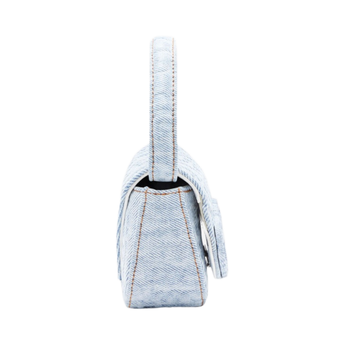 디젤 1DR Xs 숄더백 모노그램 데님 라이트 블루(Diesel 1DR Xs Shoulder Bag in Monogram Denim Light Blue) - 2