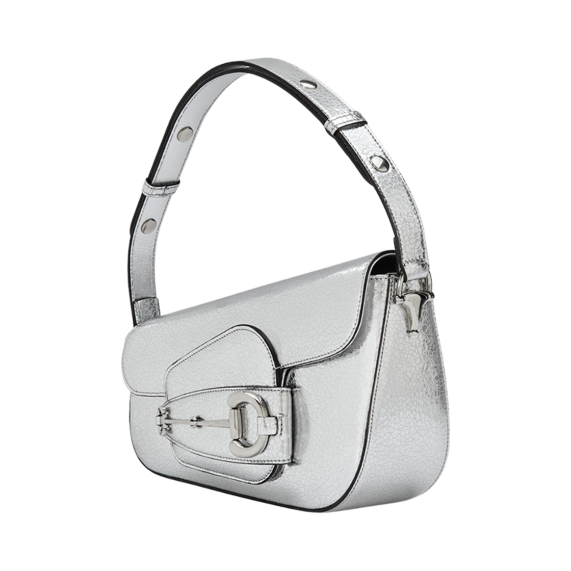구찌 홀스빗 1955 스몰 숄더백 메탈릭 실버 레더(Gucci Horsebit 1955 Small Shoulder Bag Metallic Silver Leather) - 2