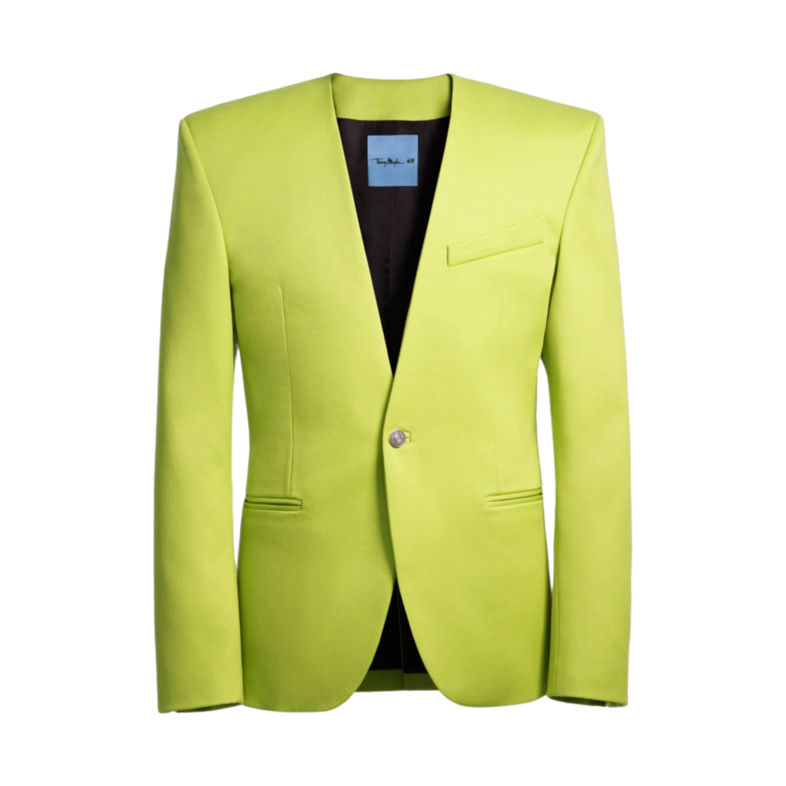 에이치앤엠 x 뮈글러 디파인드 웨이스트 울 블레이저 애시드 그린(H&M x Mugler Defined Waist Wool Blazer Acid Green)
