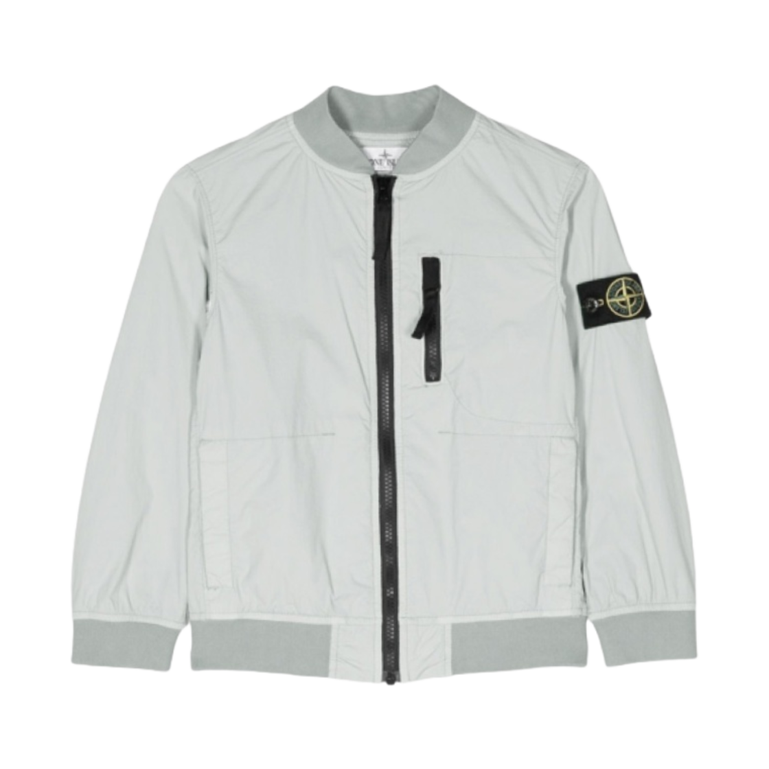 781640432-V0061 (Kids) Stone Island 40432 Stretch Lightweight Matte Nylon Bomber Jacket Light Grey - 23SS